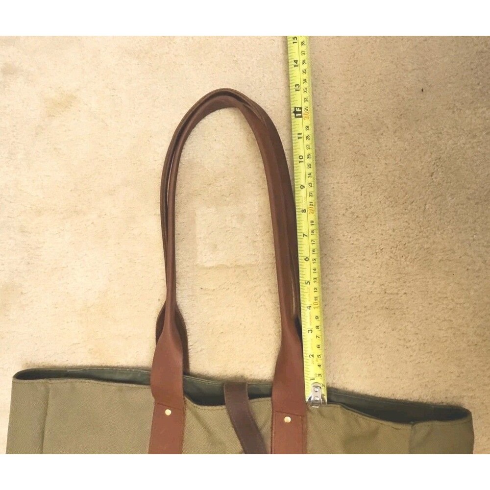 Sword & Plough Green Canvas And Leather Signature Tote Bag, Made In USA - Picture 9 of 11